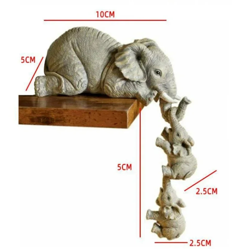 Elephant Figurine Resin Set