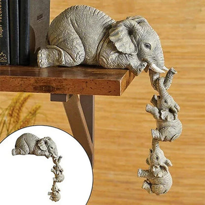 Elephant Figurine Resin Set