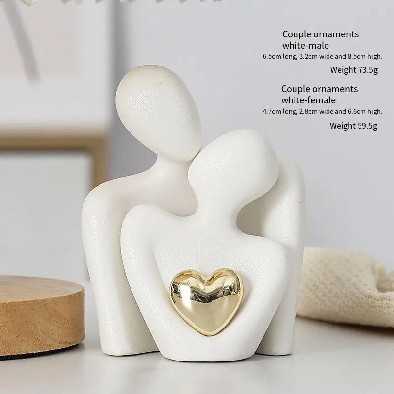 Gold Heart Hug Sculpture