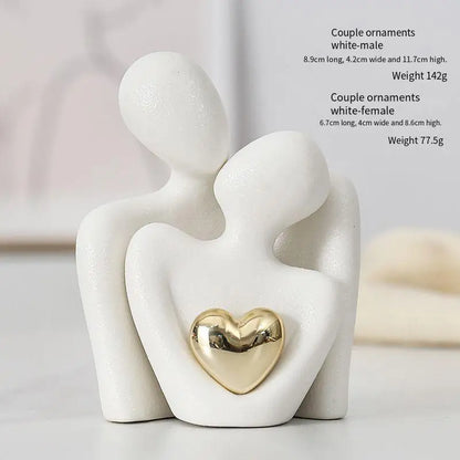 Gold Heart Hug Sculpture