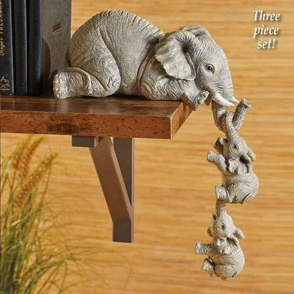 Elephant Figurine Resin Set