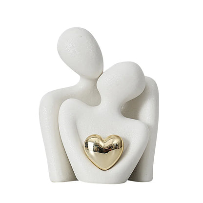 Gold Heart Hug Sculpture