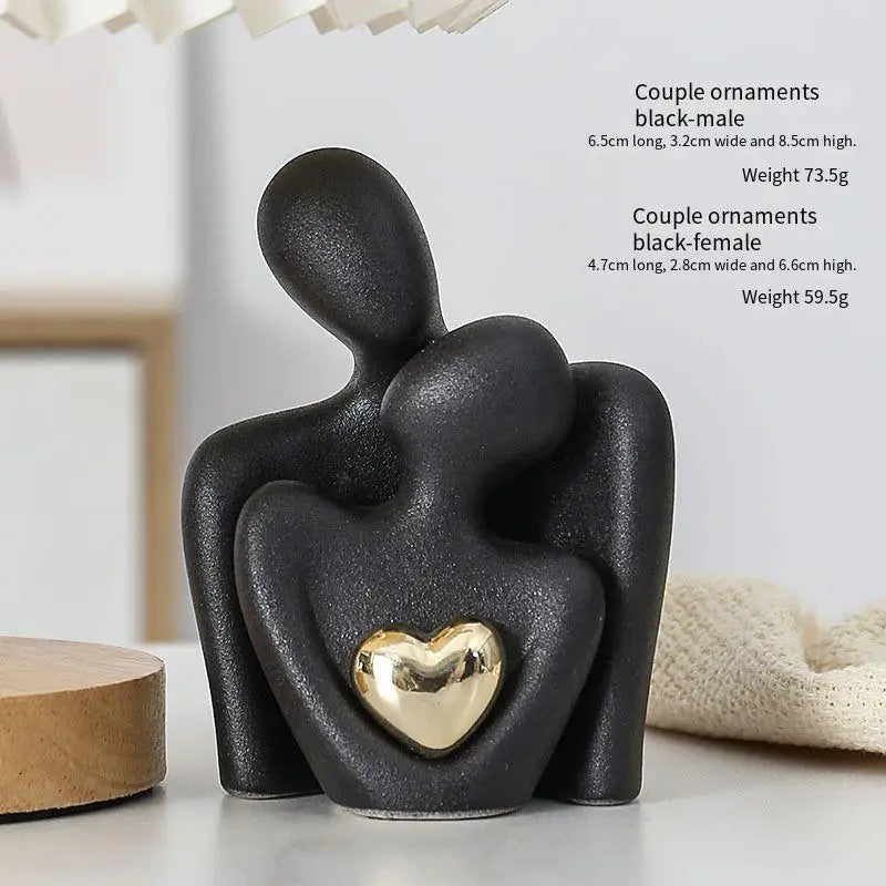 Gold Heart Hug Sculpture