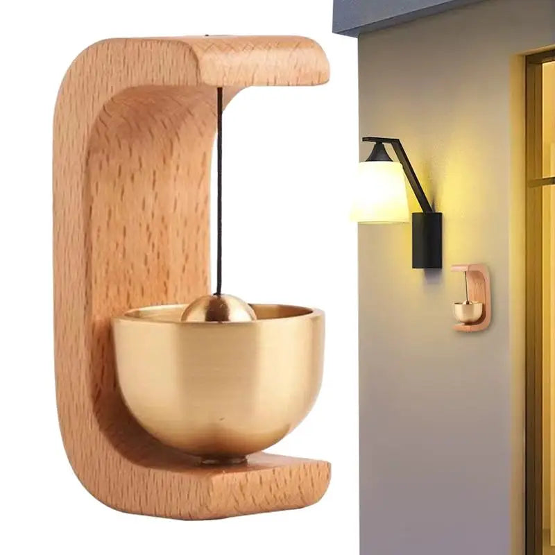 Rustic Magnetic Wooden Door Chime Doorbell