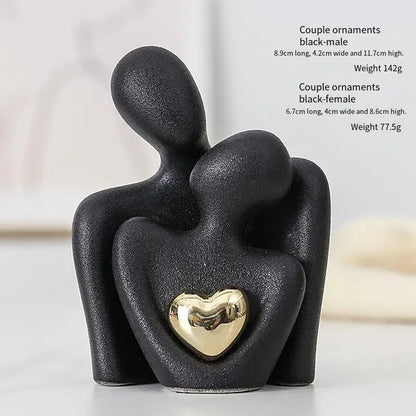 Gold Heart Hug Sculpture