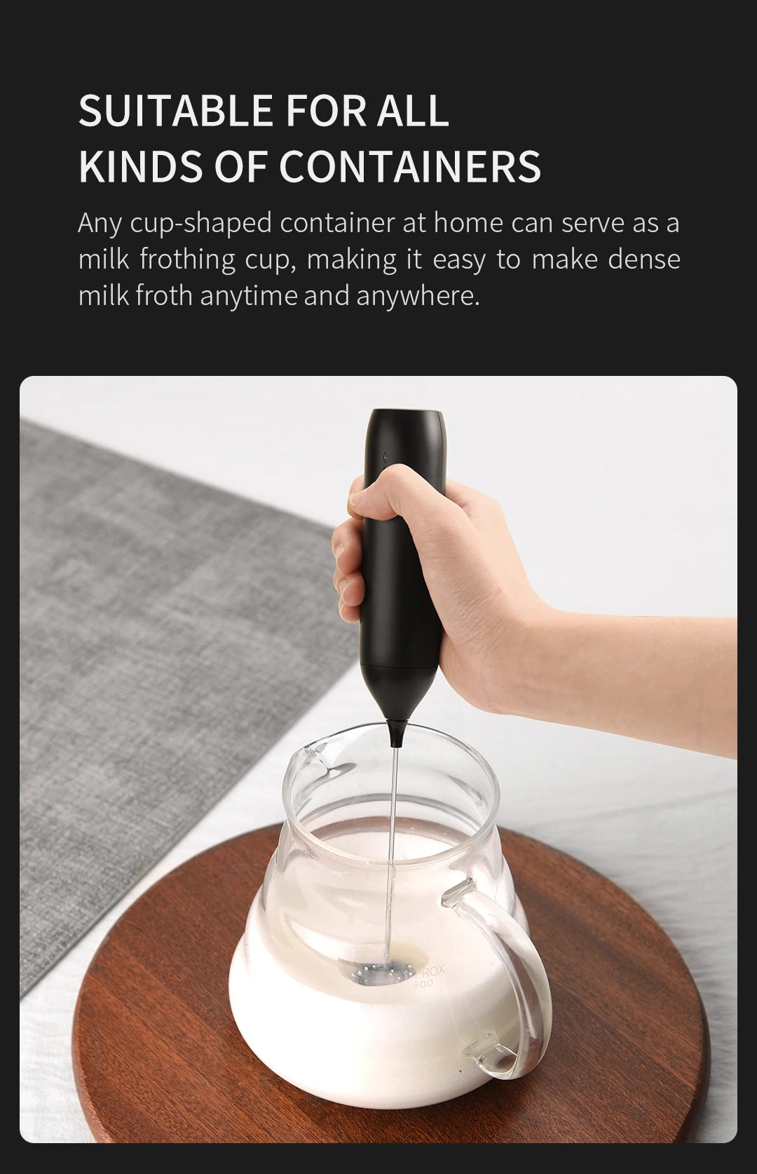 Rechargeable Stainless Steel Milk Frother